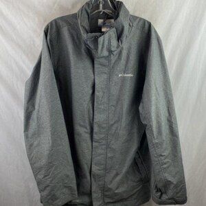 Columbia Men's Gray Midweight Rain Jacket - Size M